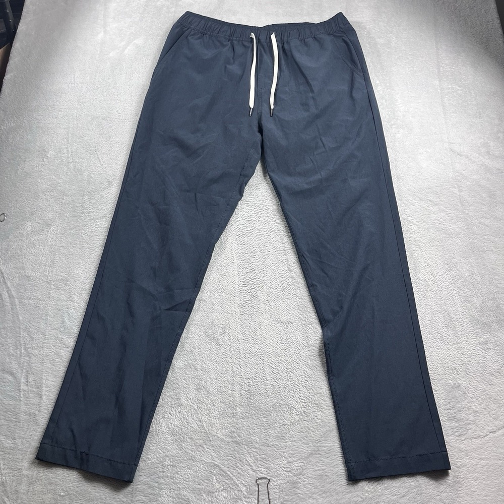 Fair Harbor Pants Khaki Navy Blue Pull On Stretch Size Large XL Drawstring Lined